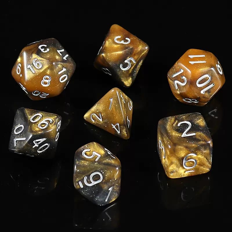 Gold and black pearl custom D6 dice suitable for corporate branding