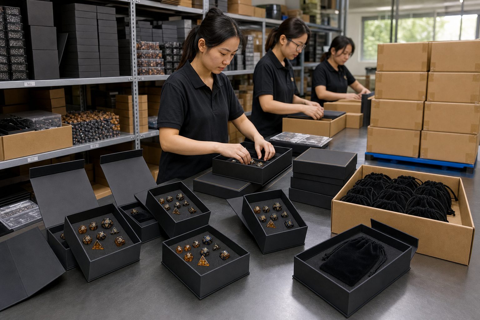 Wholesale dice sets prepared for export packing